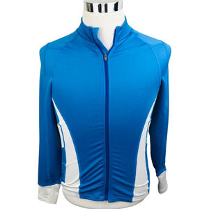 Novara Cycling Jacket Womens Small Active Blue White Mock‎ Neck Stretch Active